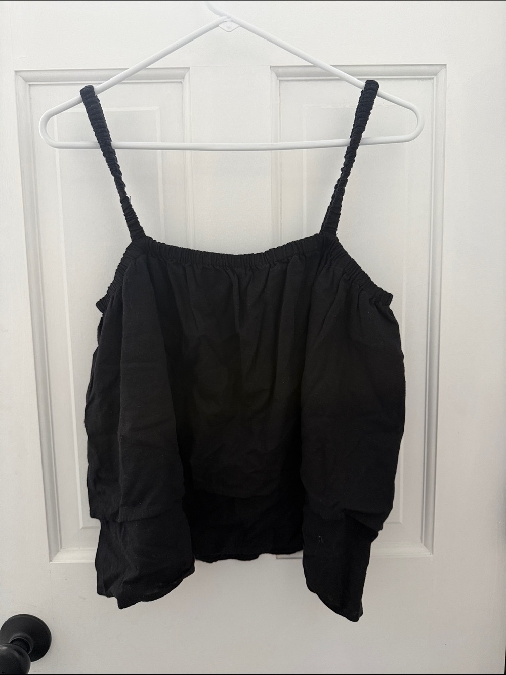 NWT - Loft Women's Black Ruched Strap Camisole Top